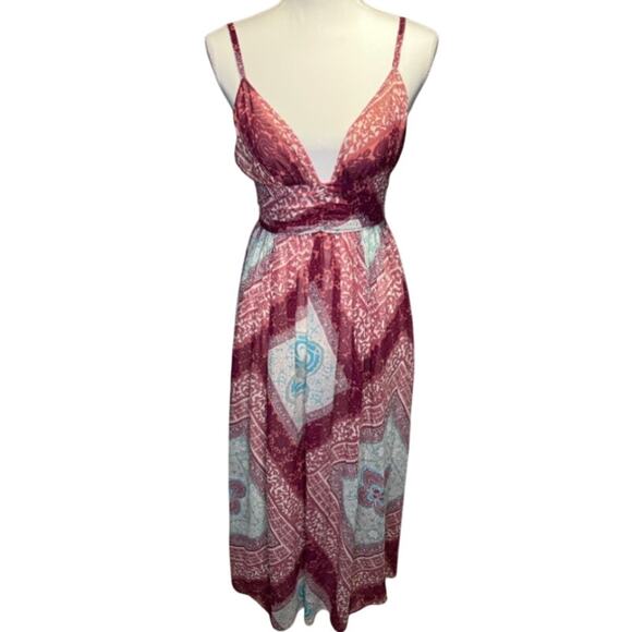 Moda International Y2K Boho Low Back Maxi Dress Womens MD Wedding Festival - Picture 1 of 15